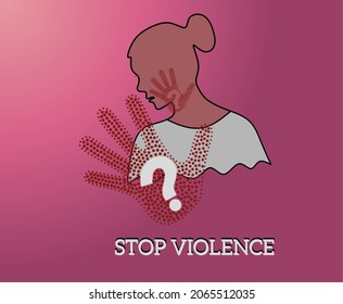 Vector against violence against women. Anti violence against women day logo. Vector design illustration.