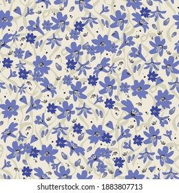Vector Agapanthus(Star of Bethlehem) flower illustration seamless repeat pattern
