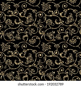 Vector aged grunge ornamental background with scratch and attrition.