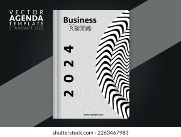 Vector agenda cover design. Creative and minimal agenda cover template suitable for corporate identity design.