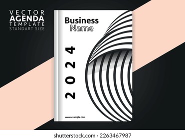 Vector agenda cover design. Creative and minimal agenda cover template suitable for corporate identity design.