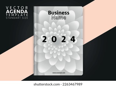 Vector agenda cover design. Creative and minimal agenda cover template suitable for corporate identity design.