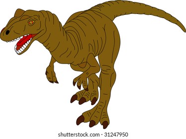 vector - aggressive t-rex isolated on background