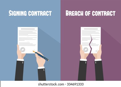 Vector agreement icon - hand signing contract 