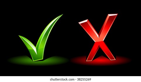 Vector agreement symbols on black background.