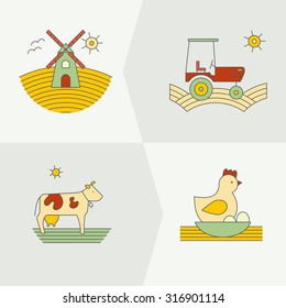 Vector agricultural template. Banner design for farming company or agricultural industry.Eco products.