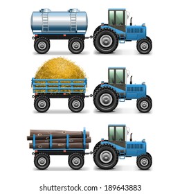 Vector Agricultural Tractor Set 4