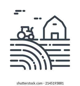 Vector agriculture farm line icon isolated on transparent background. 