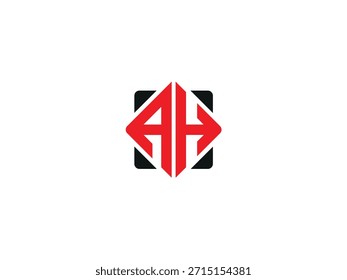 Logotipo de Vector AH, letra AH, diseño de logotipo de letra HA. Logotipo del monograma en mayúscula de la letra HA.