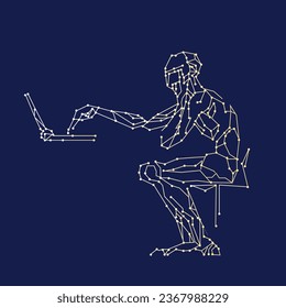 Vector Ai robot enter in blue background