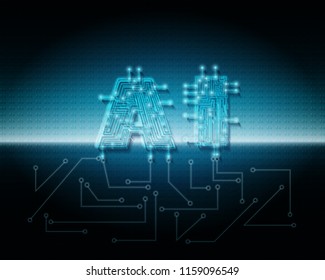 Vector AI symbols, artificial neural networks and other modern technology concepts.