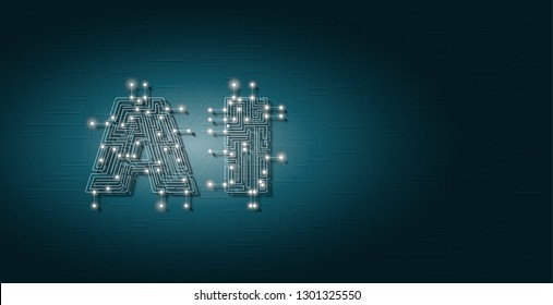 Vector AI symbols, artificial neural networks and other modern technology concepts.