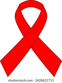 Vector AIDS awareness ribbon sign