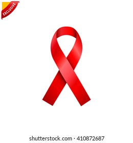 vector aids ribbon, red ribbon, world aids day symbol, isolated ribbon, cancer ribbon