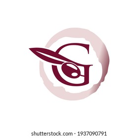 A Vector aIllustration of Grape Vine Initial Letter G