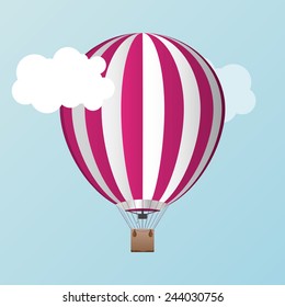 Vector air ballon with clouds