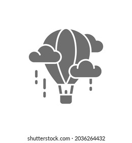 Vector air balloon, aerostat, dirigible grey icon.