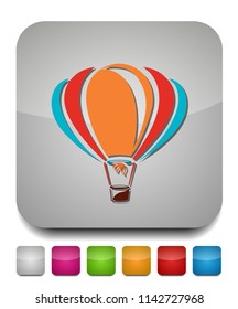 vector air balloon icon, ballooning adventure fly, travel leisure