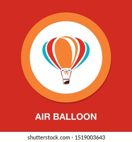 vector air balloon icon, ballooning adventure fly, travel leisure