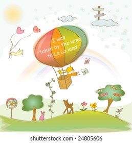 vector air balloon illustration