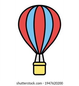 Vector Air Balloon Outline Icon Design
