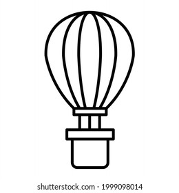 Vector Air Balloon Outline Icon Design
