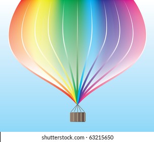 Vector air balloon with spectrum colors