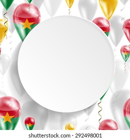 Vector air balloons festive pattern with Flag of Burkina Faso. Celebration. Paper circle on white background. Independence Day