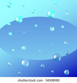 Vector air bubbles rising up from blue water