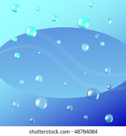 Vector air bubbles rising up from blue water