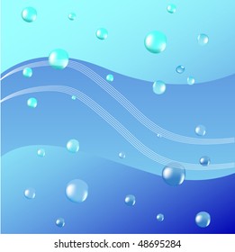 Vector air bubbles rising up from water