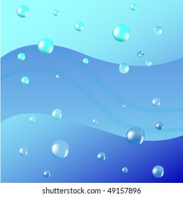 Vector air bubbles rising up from water