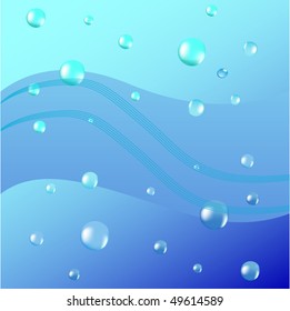 Vector air bubbles rising from water