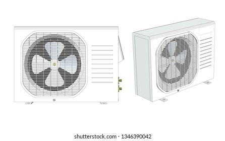 
Vector air conditioner with fan