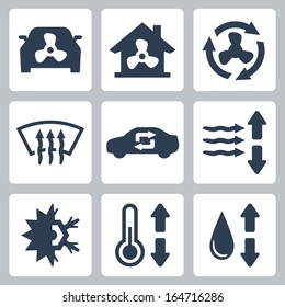 Vector air conditioning icons set