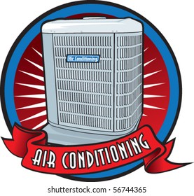 Vector Air Conditioning Unit In Burst.