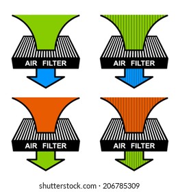 vector air filter symbols