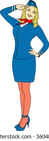 vector - air hostess isolated on background