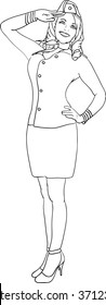 vector - air hostess isolated on background