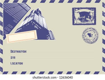 Vector air mail envelope