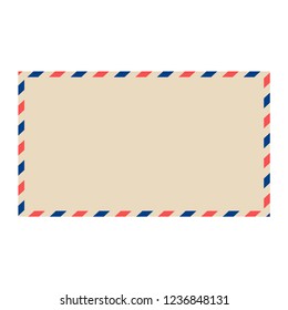 Vector air mail envelope. Blank postal envelope