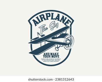 Vector air plane emblem biplane label air plane badges vector illustration