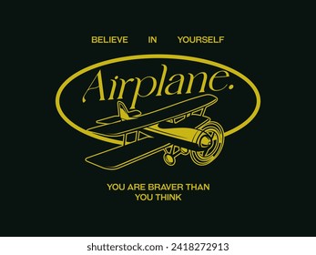 Vector air plane emblem biplane label air plane badges vector illustration