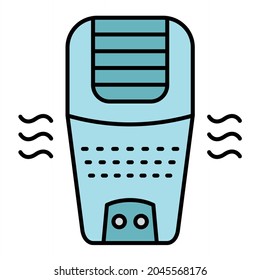 Diseño del icono de contorno relleno del purificador de aire vectorial

