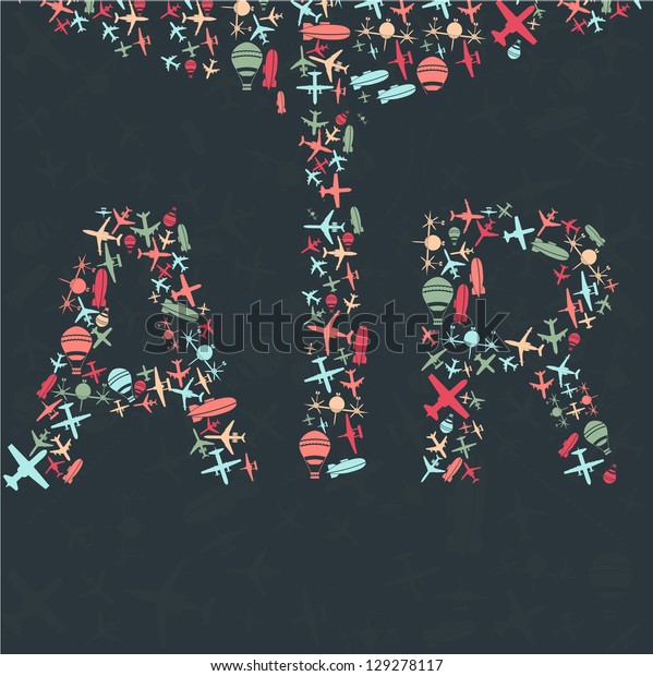 Vector Air Sky Pattern Airplanes Set Stock Vector (Royalty Free ...