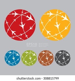 Vector : Air Transportation Infographics Flat Icon, Sign
