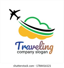 Icono de diseño de viajes aéreos vectores, plantilla de diseño de logotipos de viaje, plantilla de logotipo de agente de viajes.