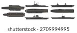 vector of aircraft carriers illustration