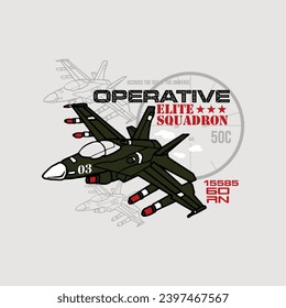 vector de la aeronave, escuadrón de élite, dispositivo, ilustración gráfica de diseño