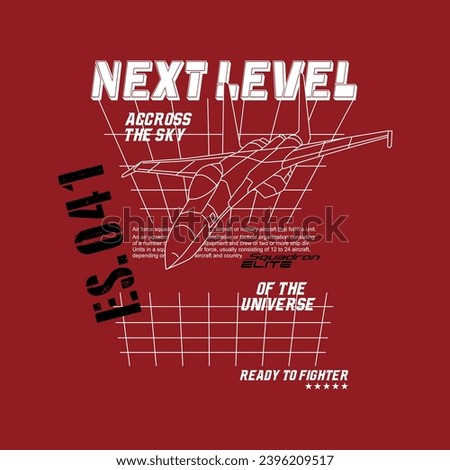 vector of aircraft, next level, across the sky, ready to fighter, design graphic illustration
